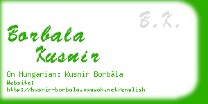 borbala kusnir business card